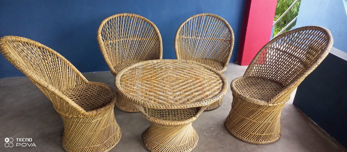Cane &amp; Bamboo chairs set.